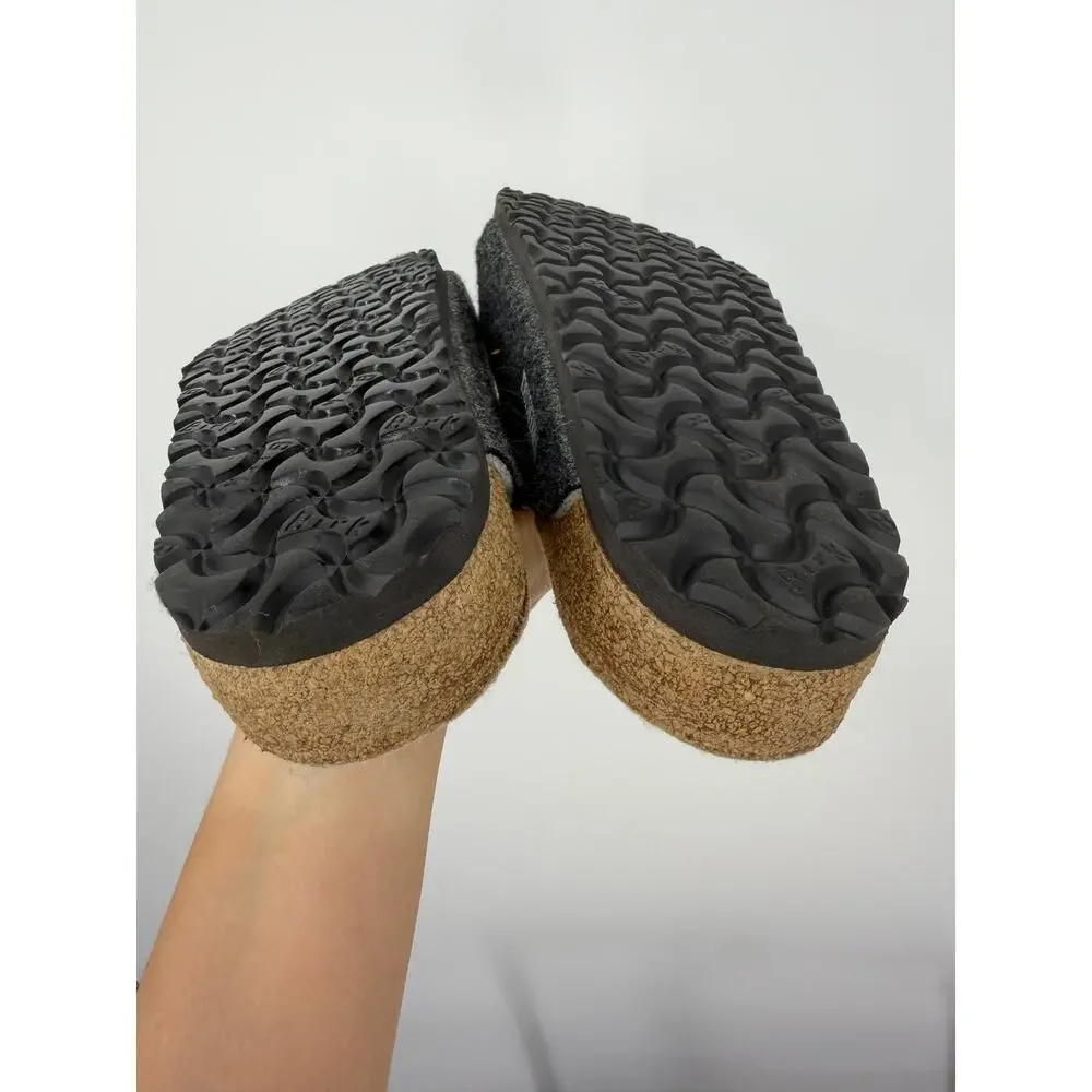 Birkenstock Arizona Rivet Wool Felt Doubleface Gray Sandals Mens 9 Ladies 11